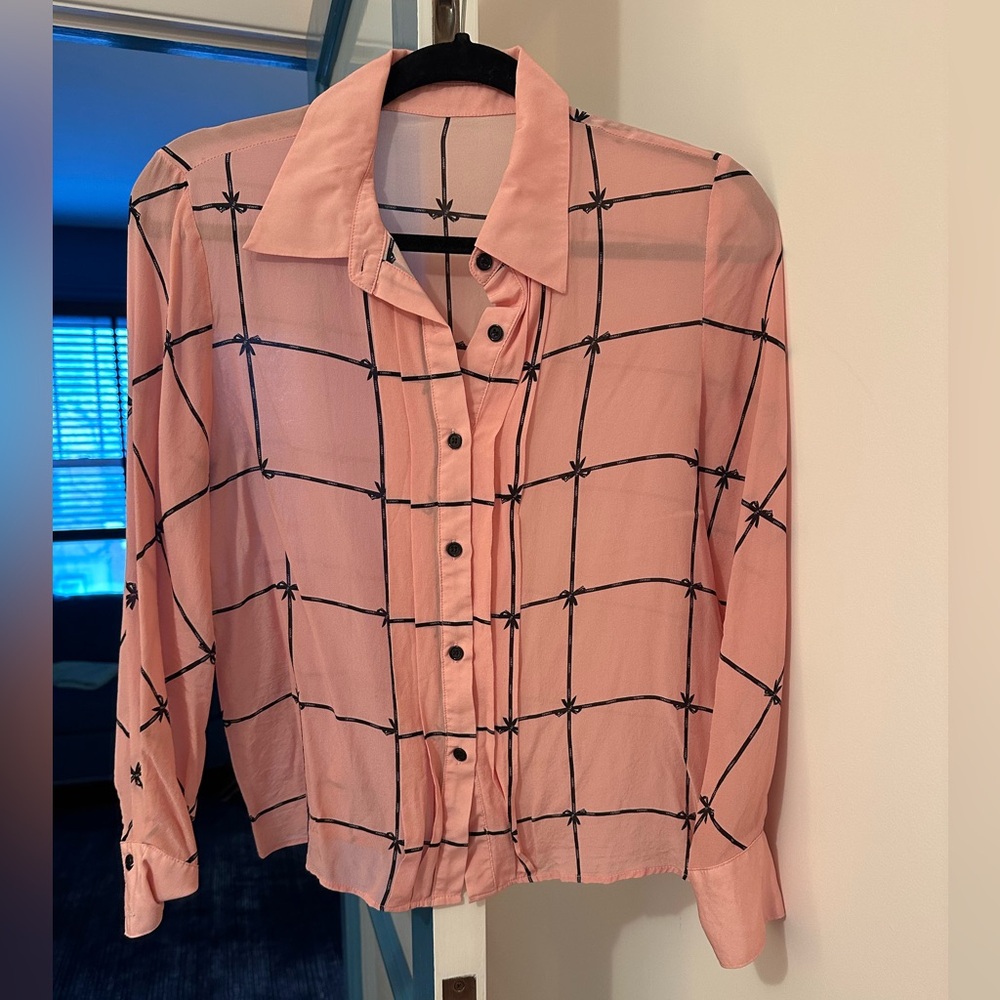 Pink and black blouse